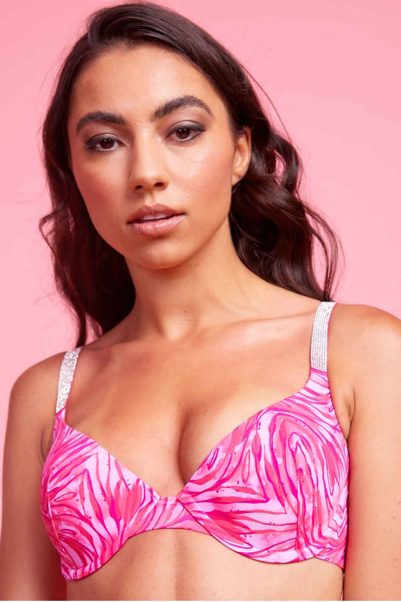Vixen Microfiber T-Shirt Demi-Cup Bra Pink