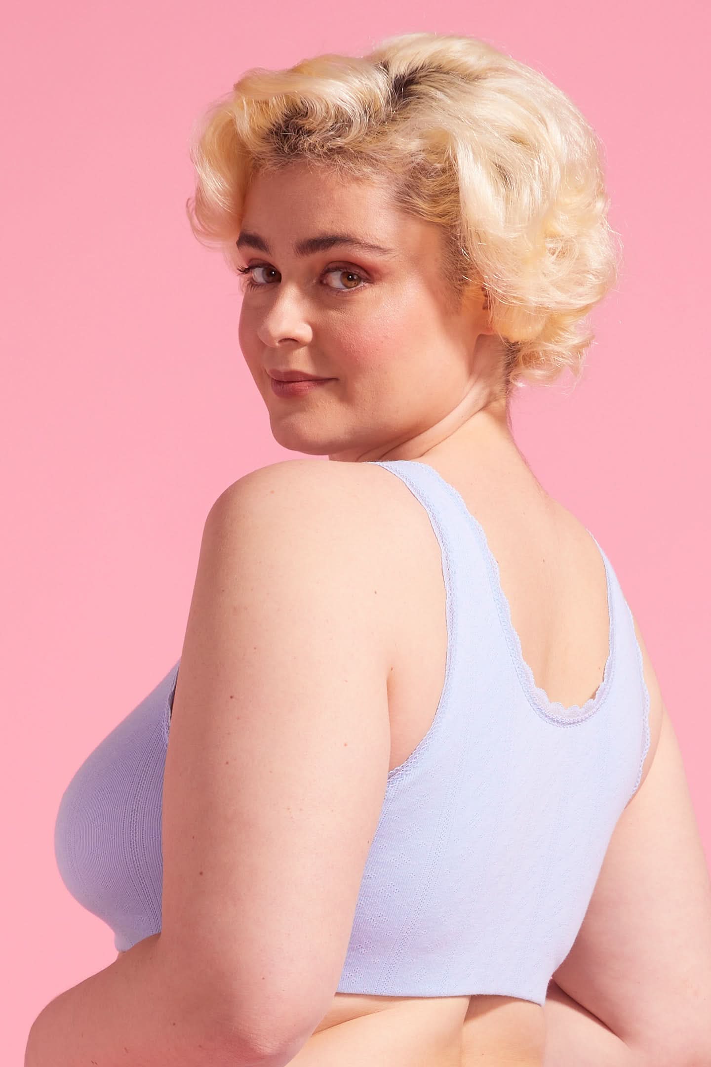 Charlotte Cotton Crop Top Blue