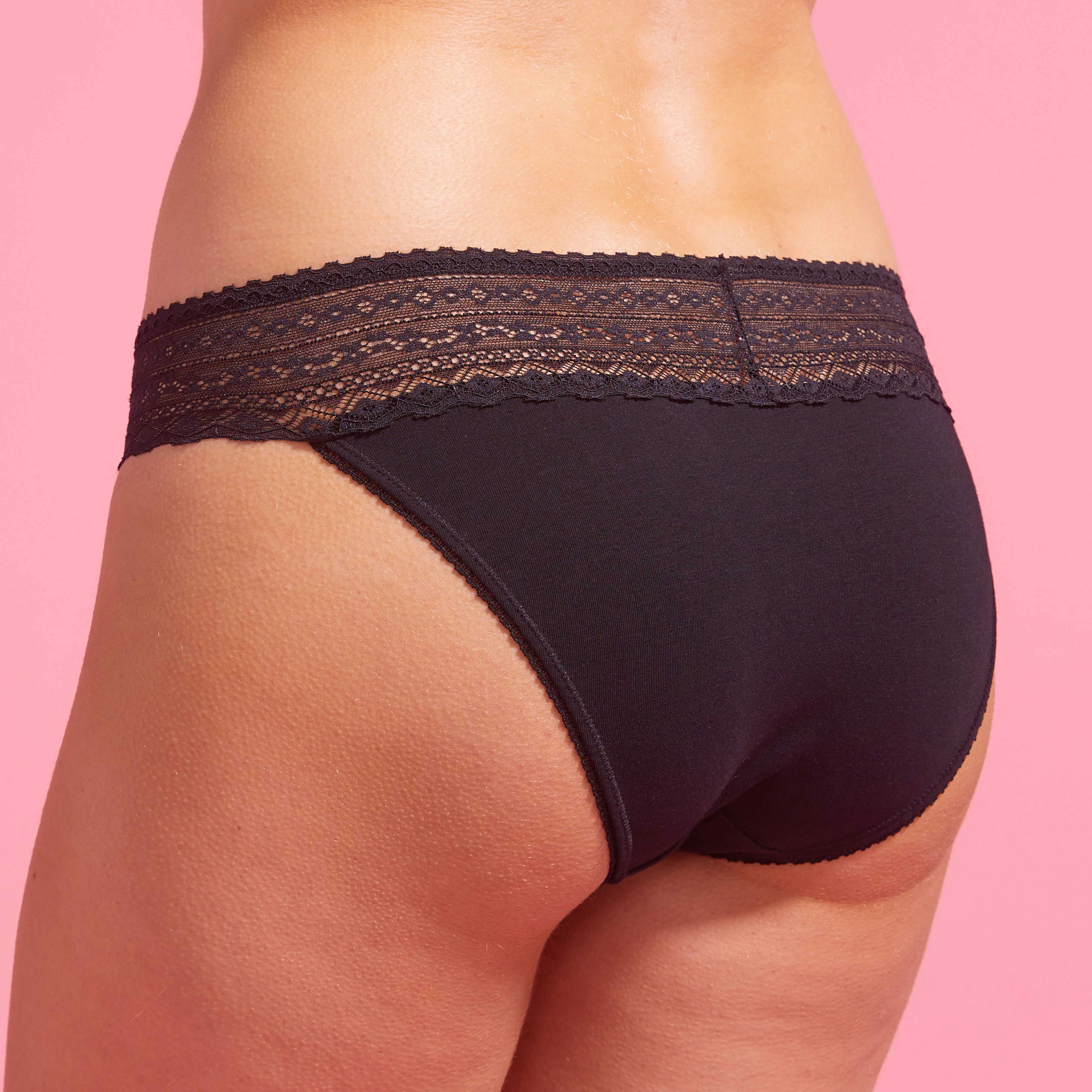 Lily Cotton Lace Bikini Brief Black