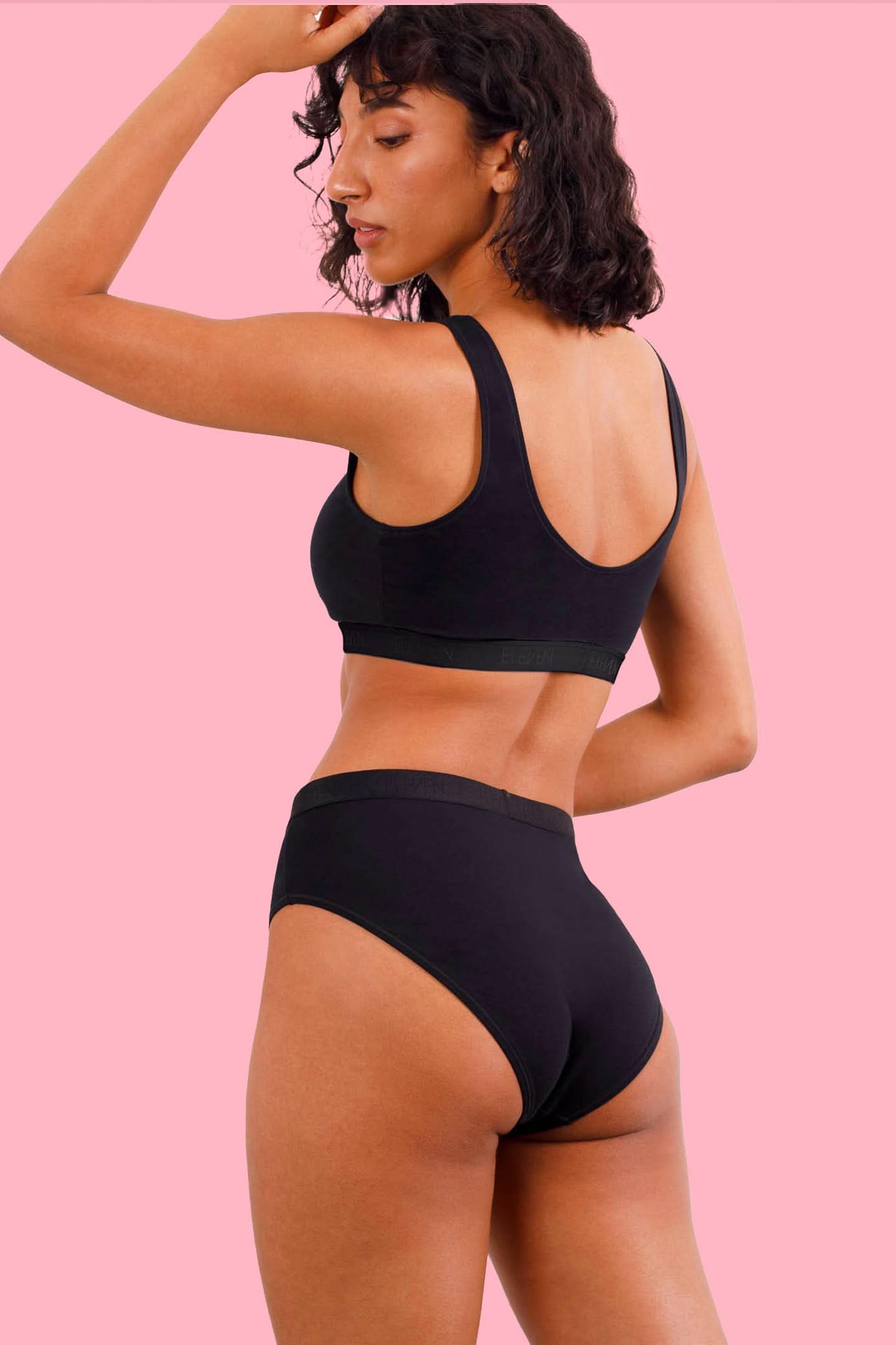 Lily Cotton High Waist Bikini Brief Black
