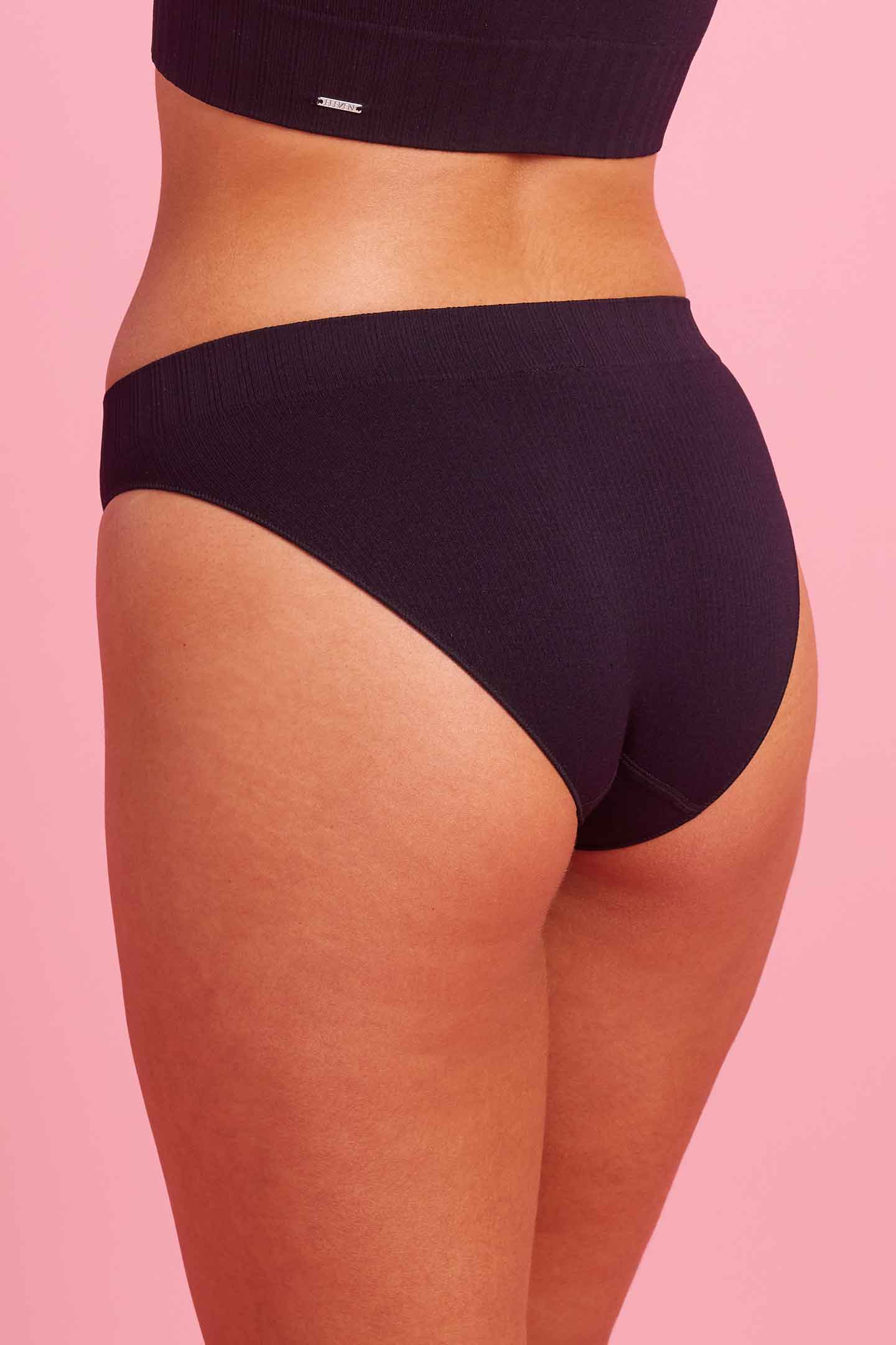 Ivy Ribbed Bikini Brief Black