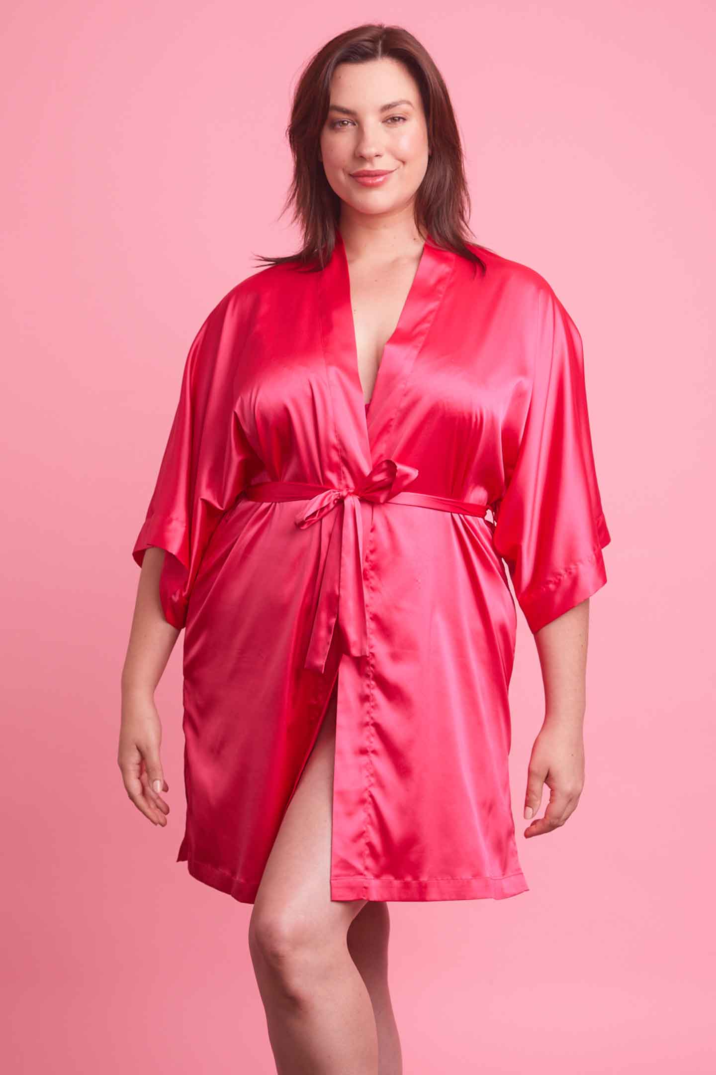 Vixen Satin Robe Pink