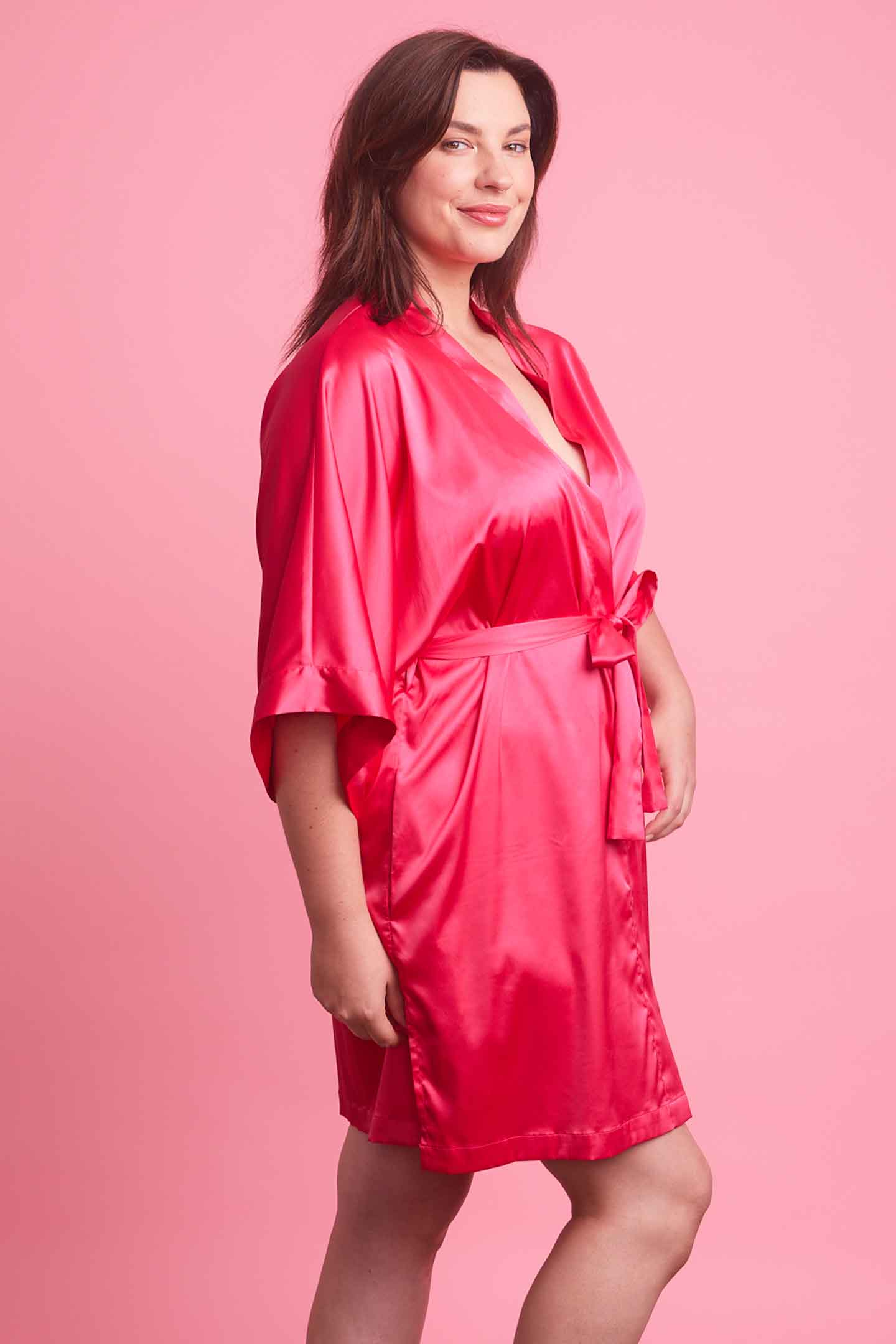 Vixen Satin Robe Pink