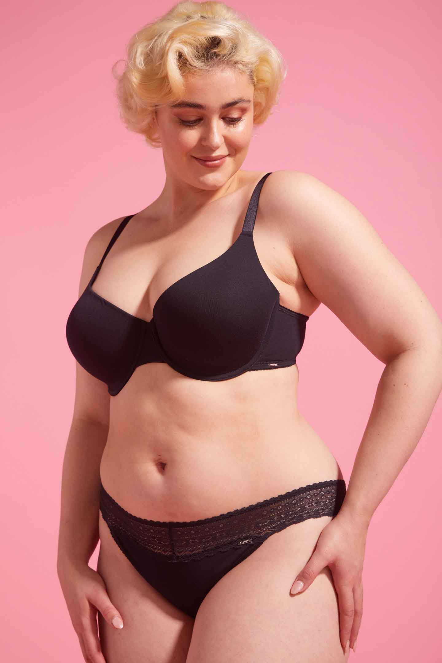Lily Cotton Lace Bikini Brief Black