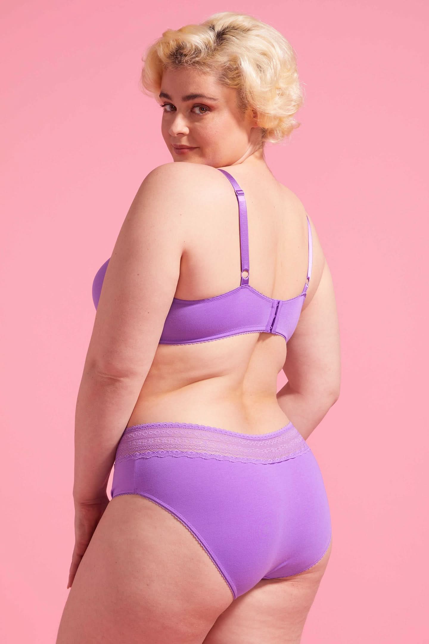 Lily Cotton Lace Boyleg Brief Purple