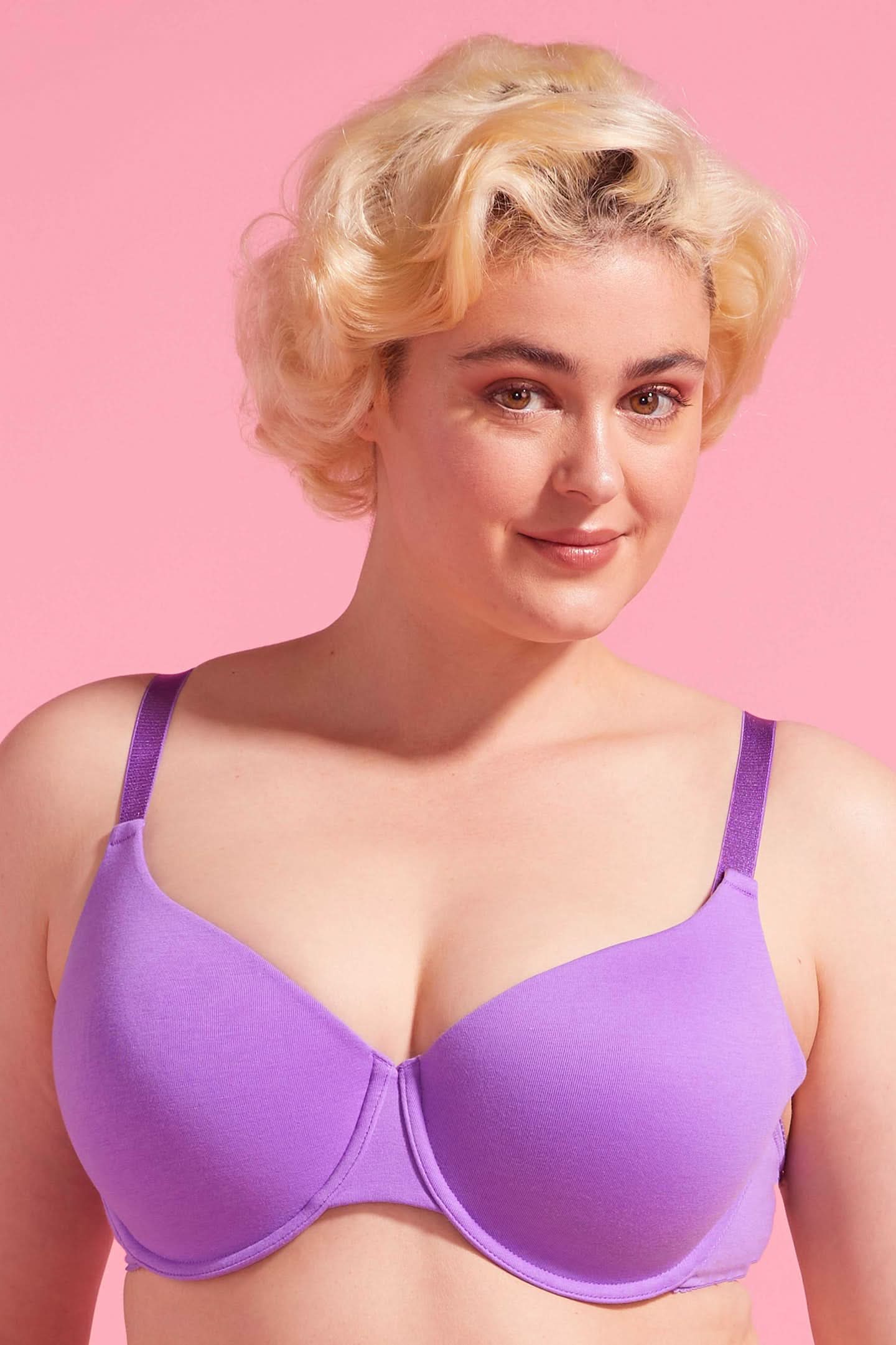 Lily Cotton T-Shirt Bra Purple