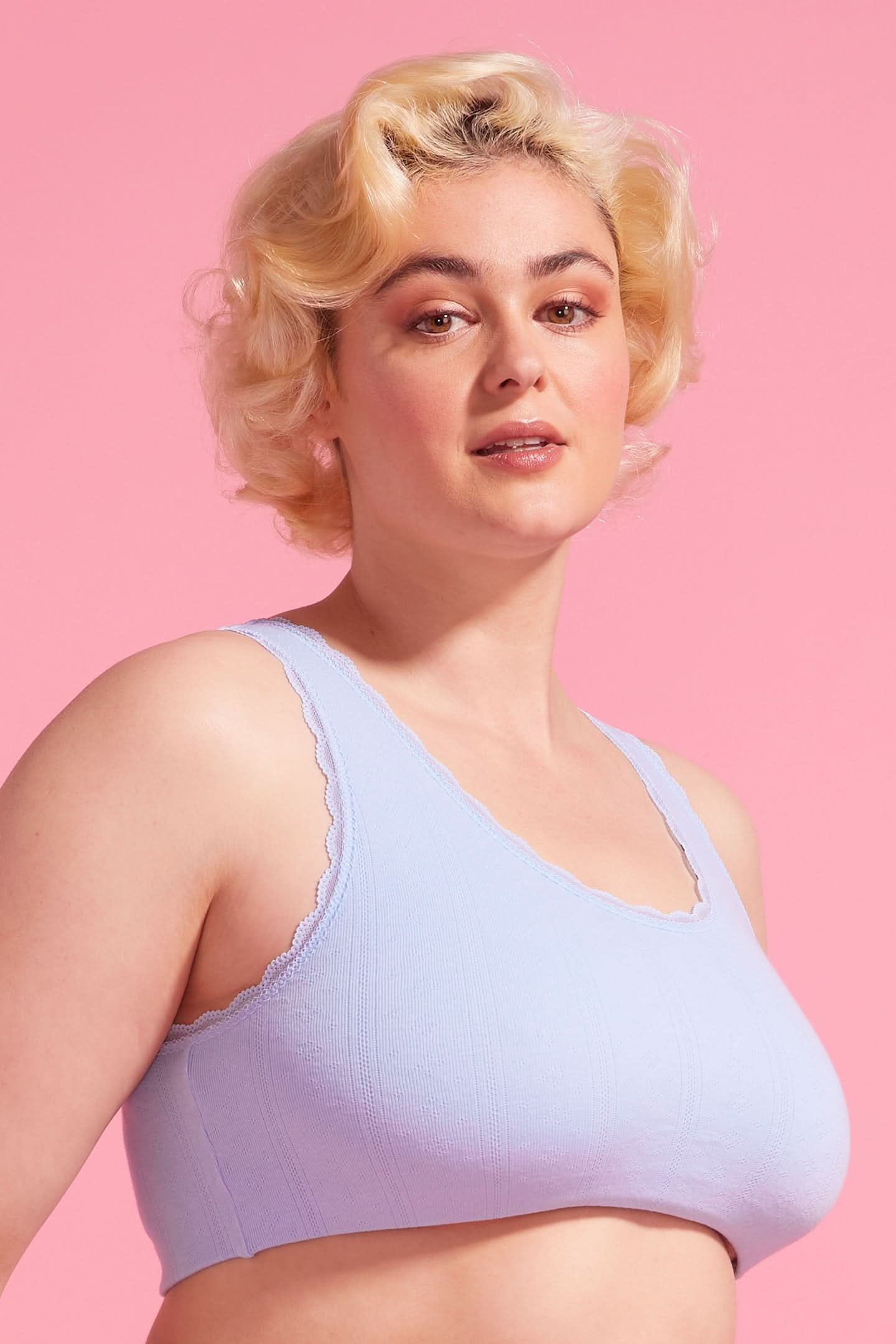 Charlotte Cotton Crop Top Blue