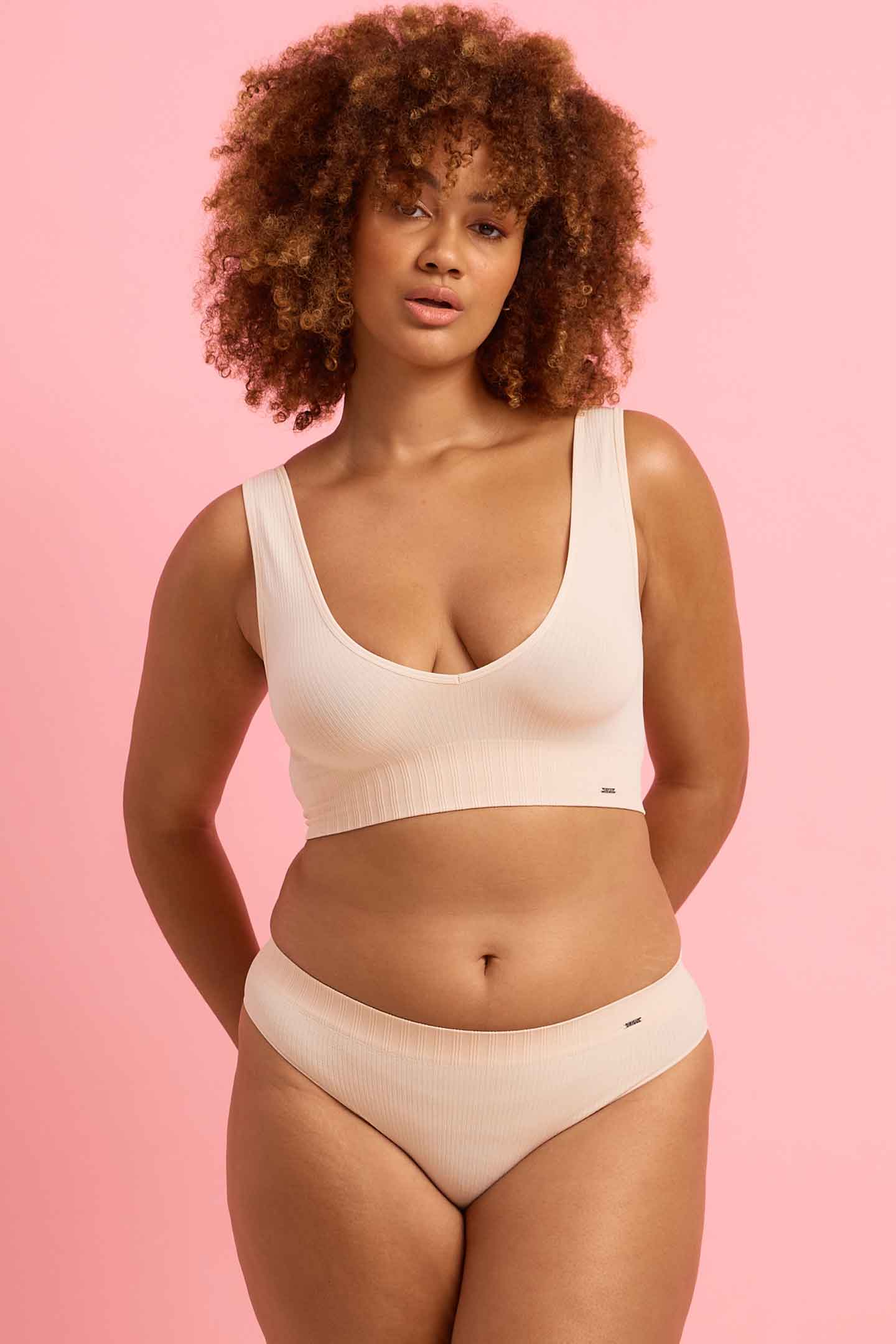 Ivy Ribbed Brazilian Taupe