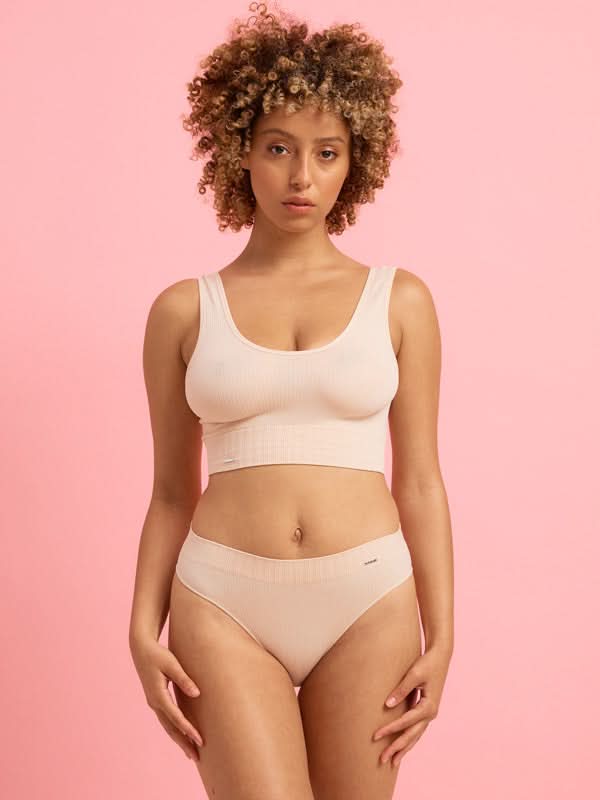 Ivy Ribbed Brazilian Taupe
