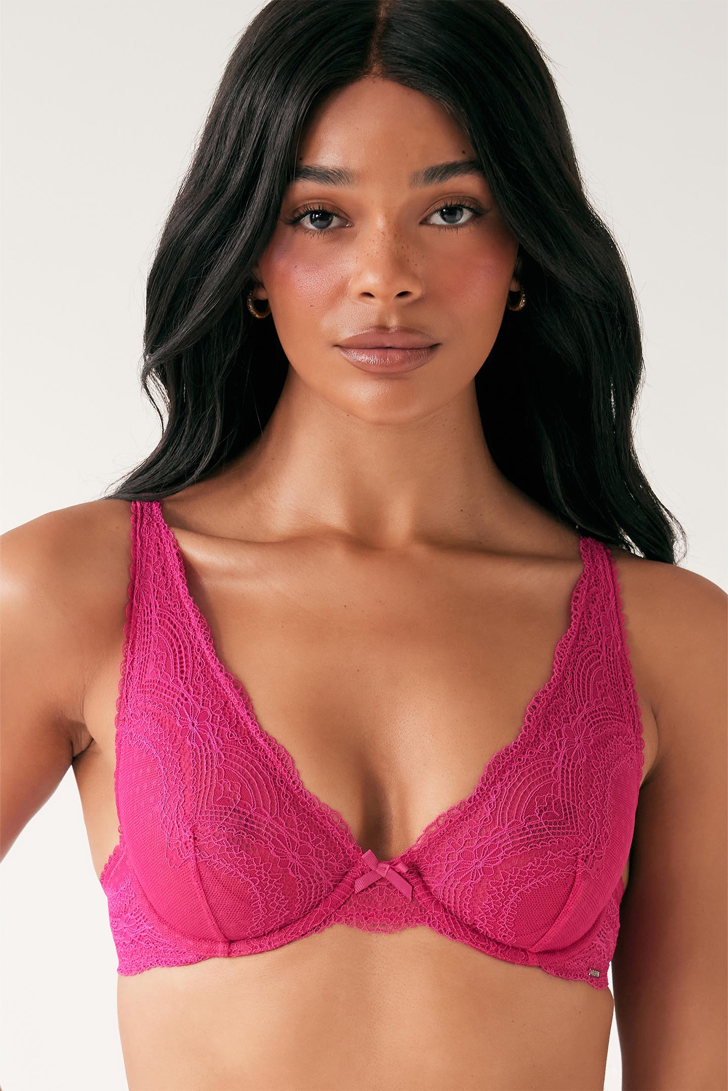 Giselle Lace Plunge Bra Berry