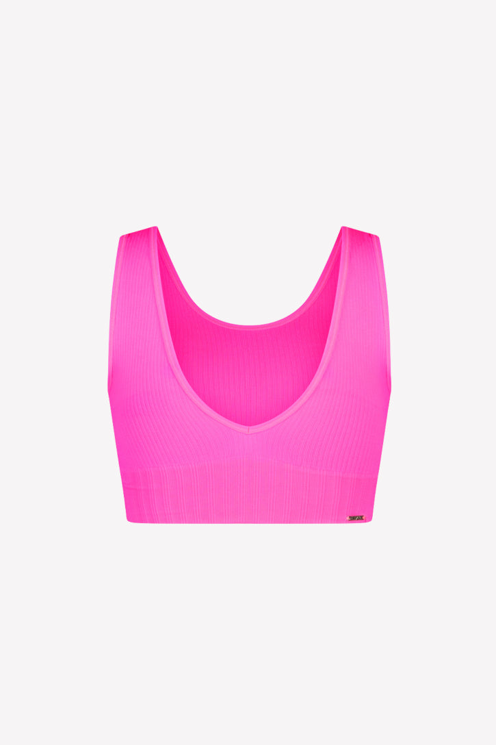 Ivy Ribbed Reversible Crop Top Pink