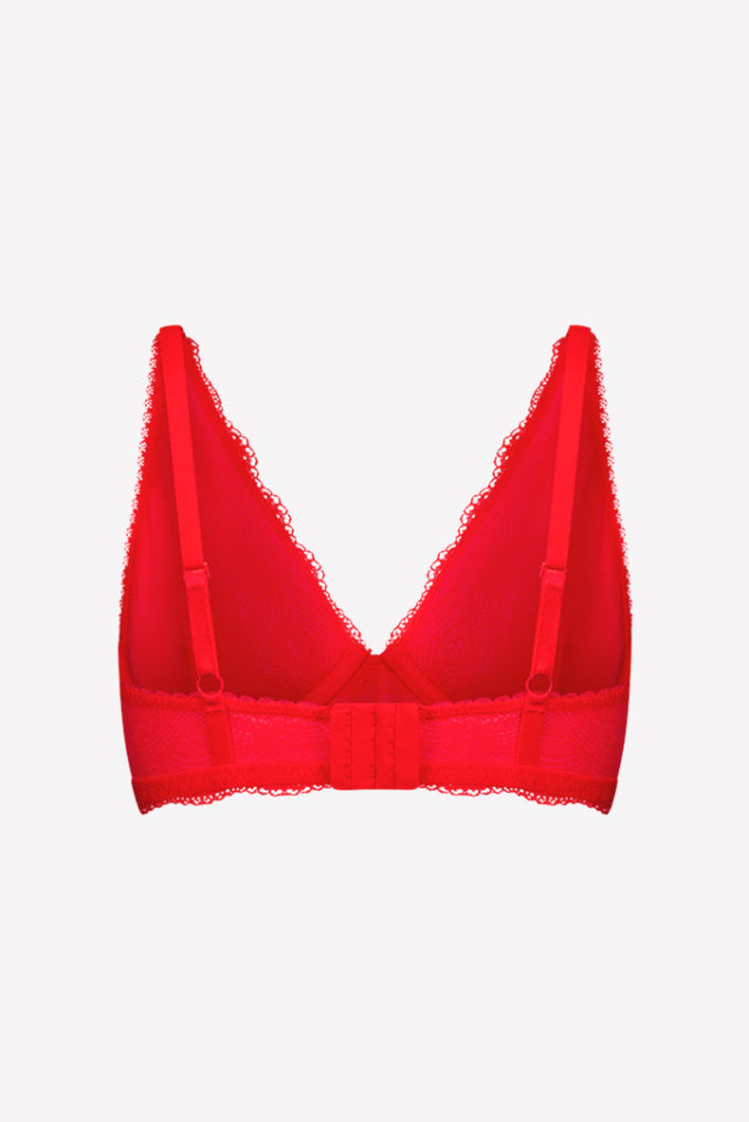 Giselle Lace Plunge Bra Red
