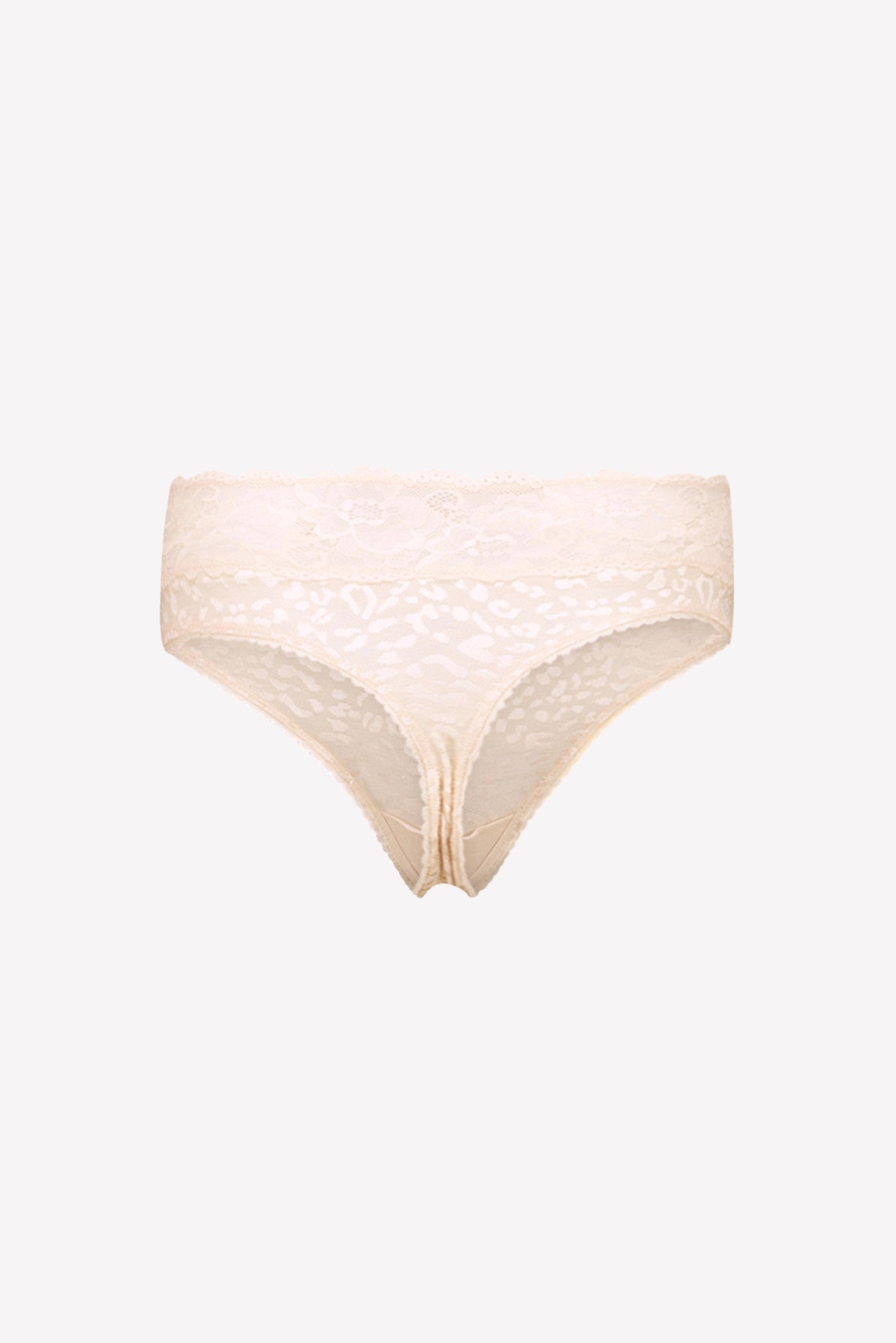 Ava Lace High Waist G-String Taupe