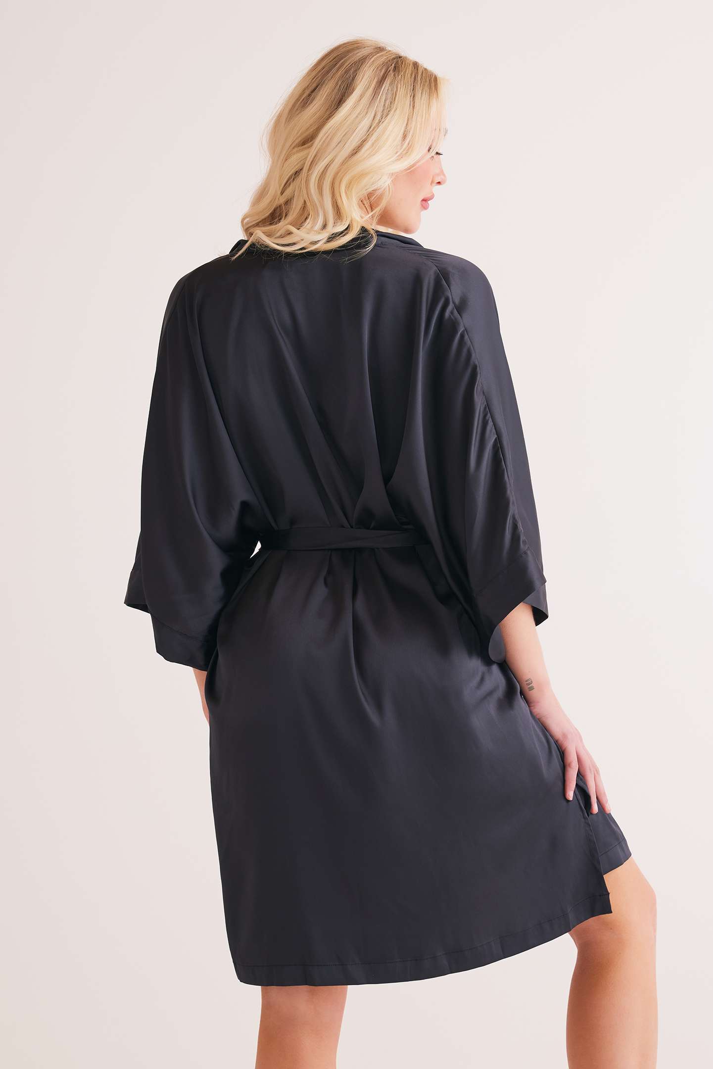 Satin Robe Black