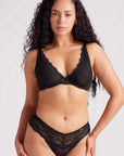 Giselle Lace Plunge Bra Black