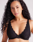 Giselle Lace Plunge Bra Black