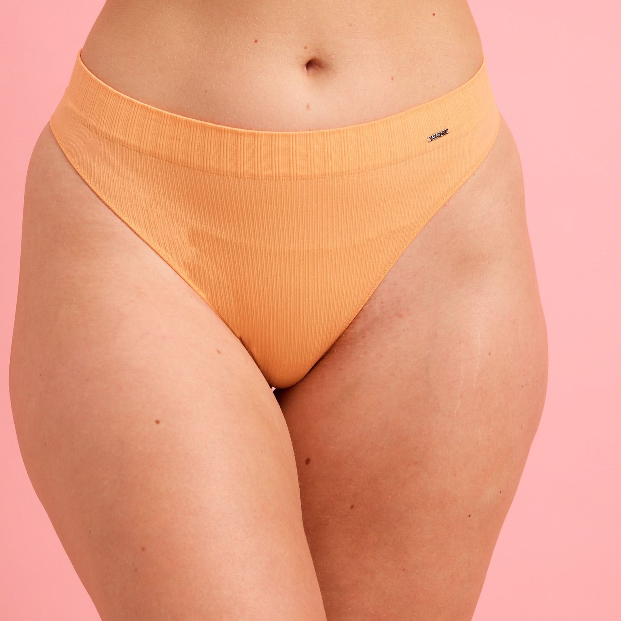 Ivy Ribbed High Waist G-String Tangerine